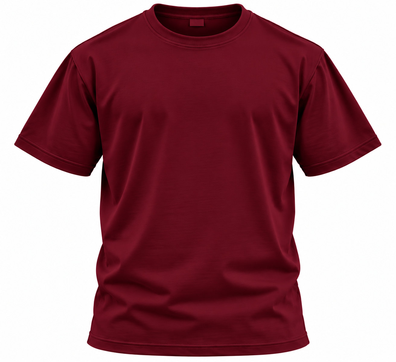 Cotton Round Neck T-Shirt (Meroon)