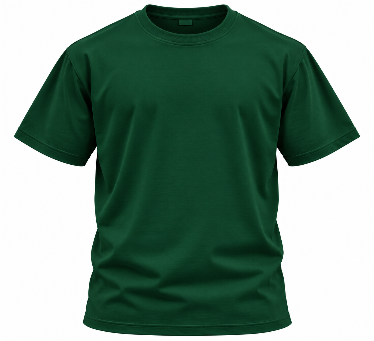 Cotton Round Neck T-Shirt (Bottle Green)