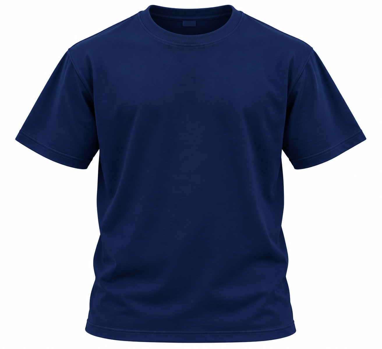 Cotton Round Neck T-Shirt (Navy Blue)