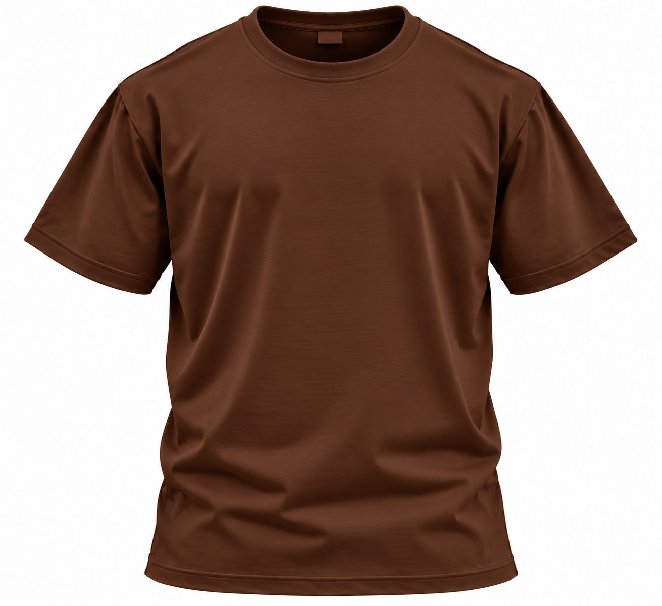 Cotton Round Neck T-Shirt (Brown)