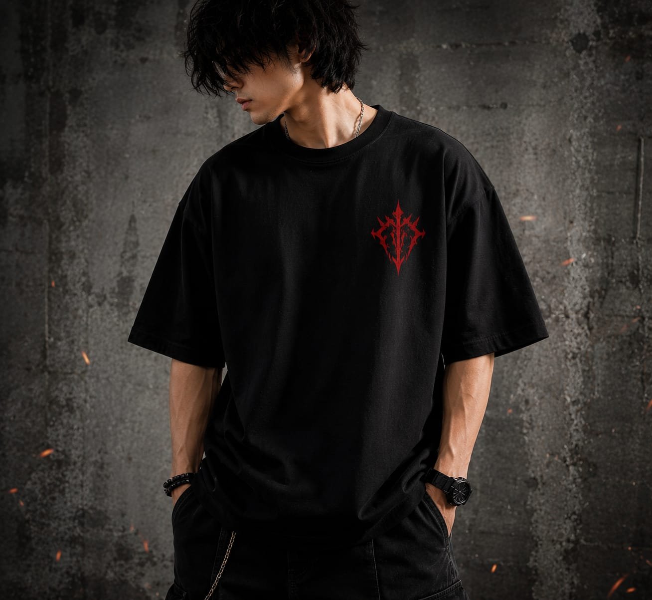 Samurai oversized tshirt (BLACK)