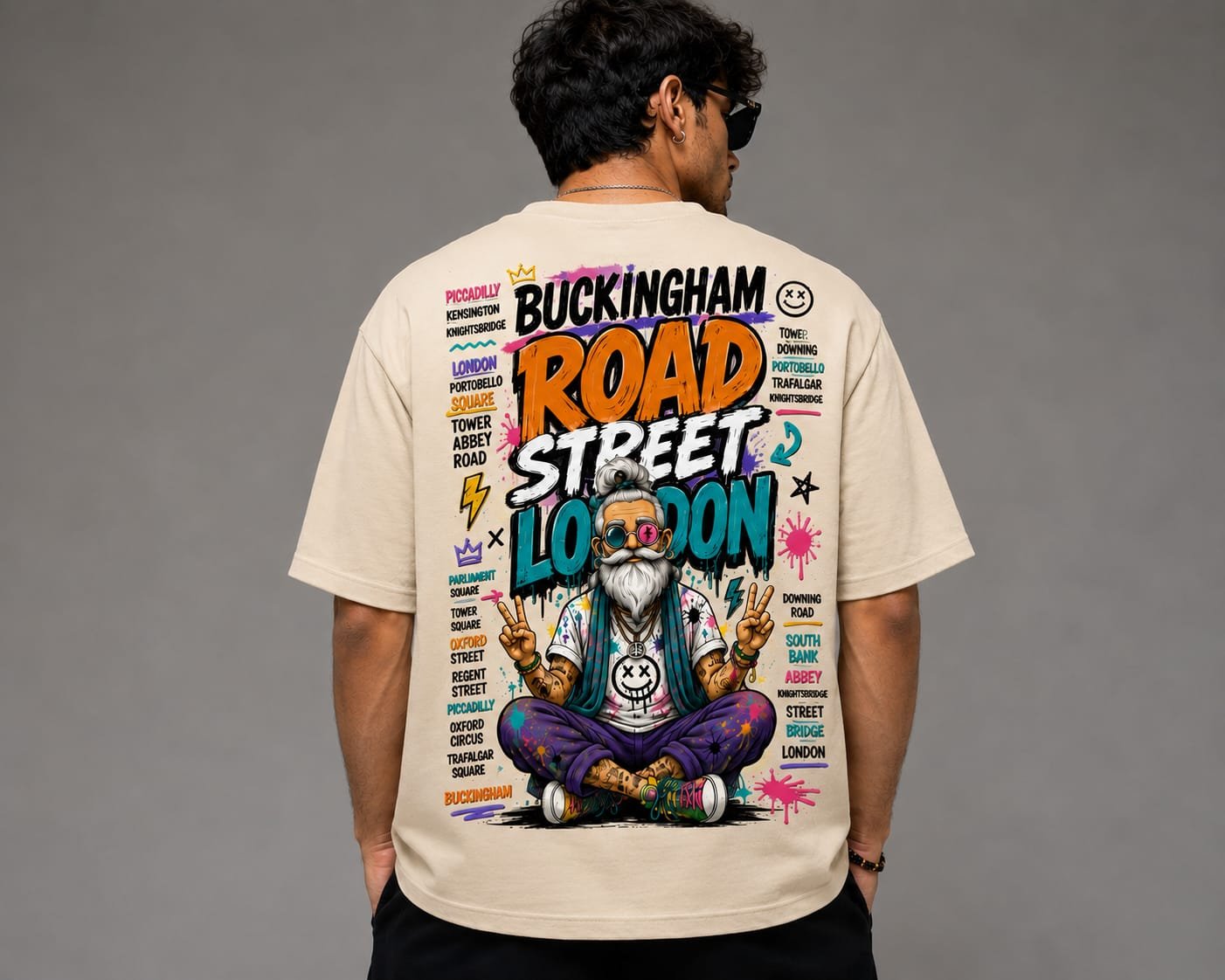 London Wear Oversized T-shirt (Beige)