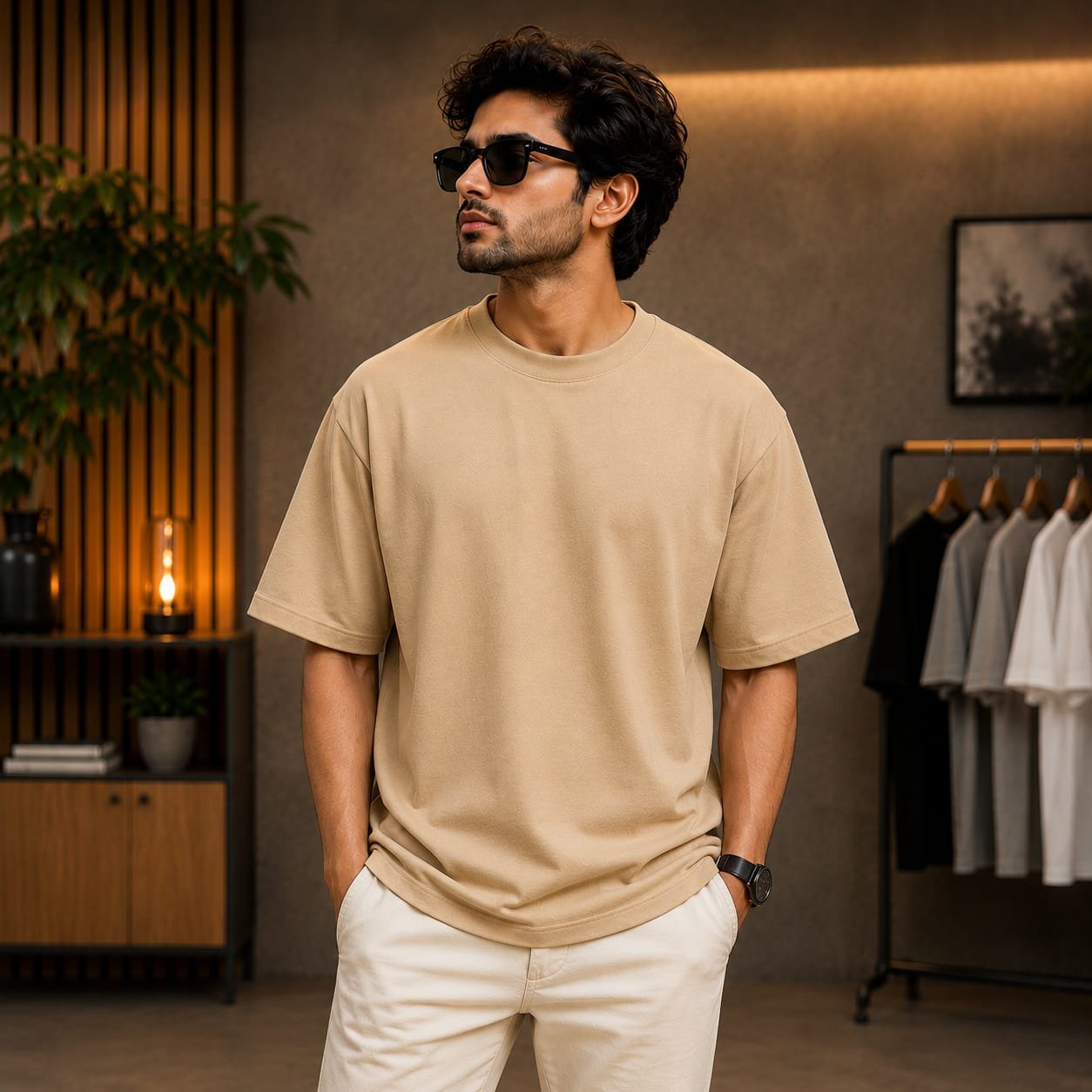 Oversized T-shirt (Beige)