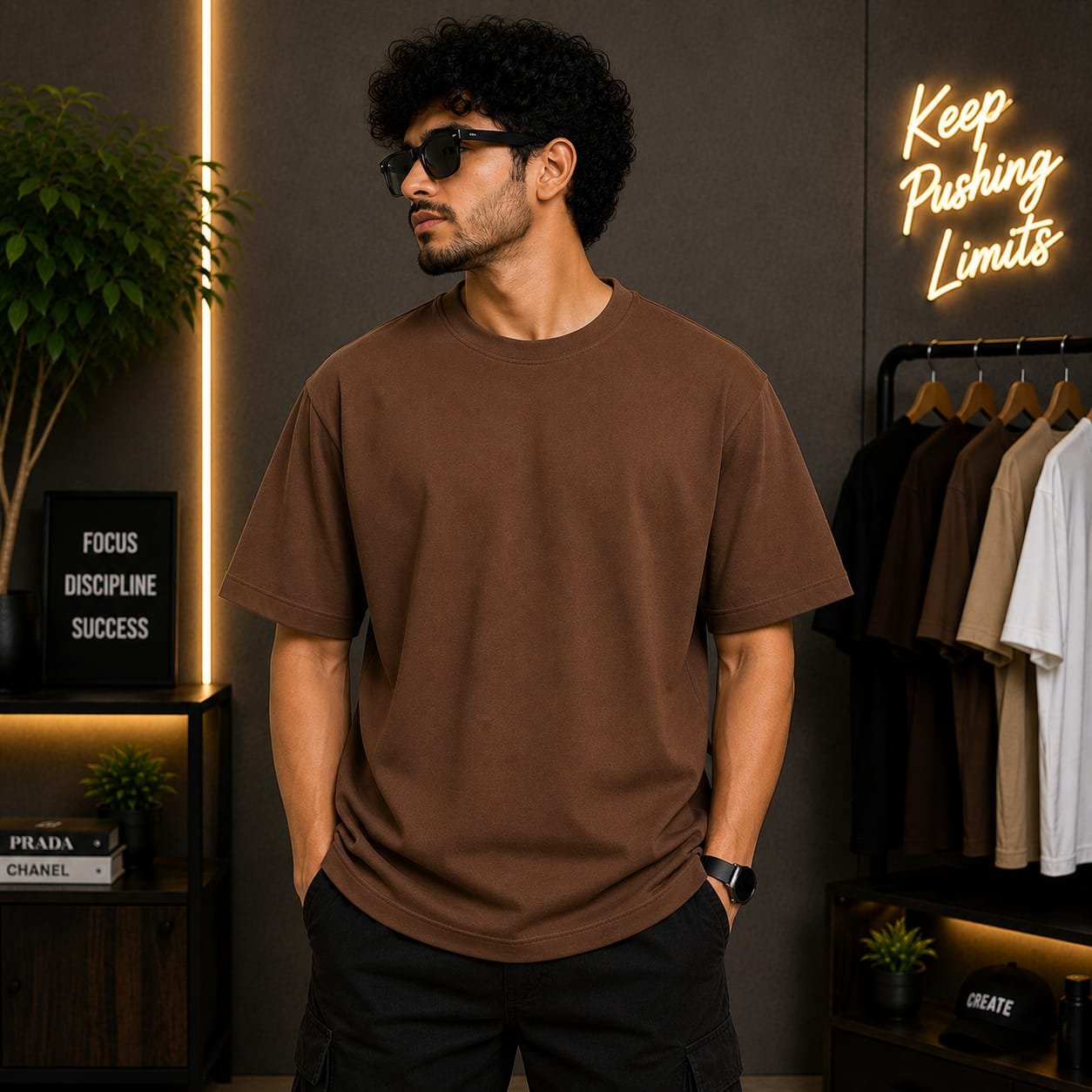 Oversized T-shirt (Brown)