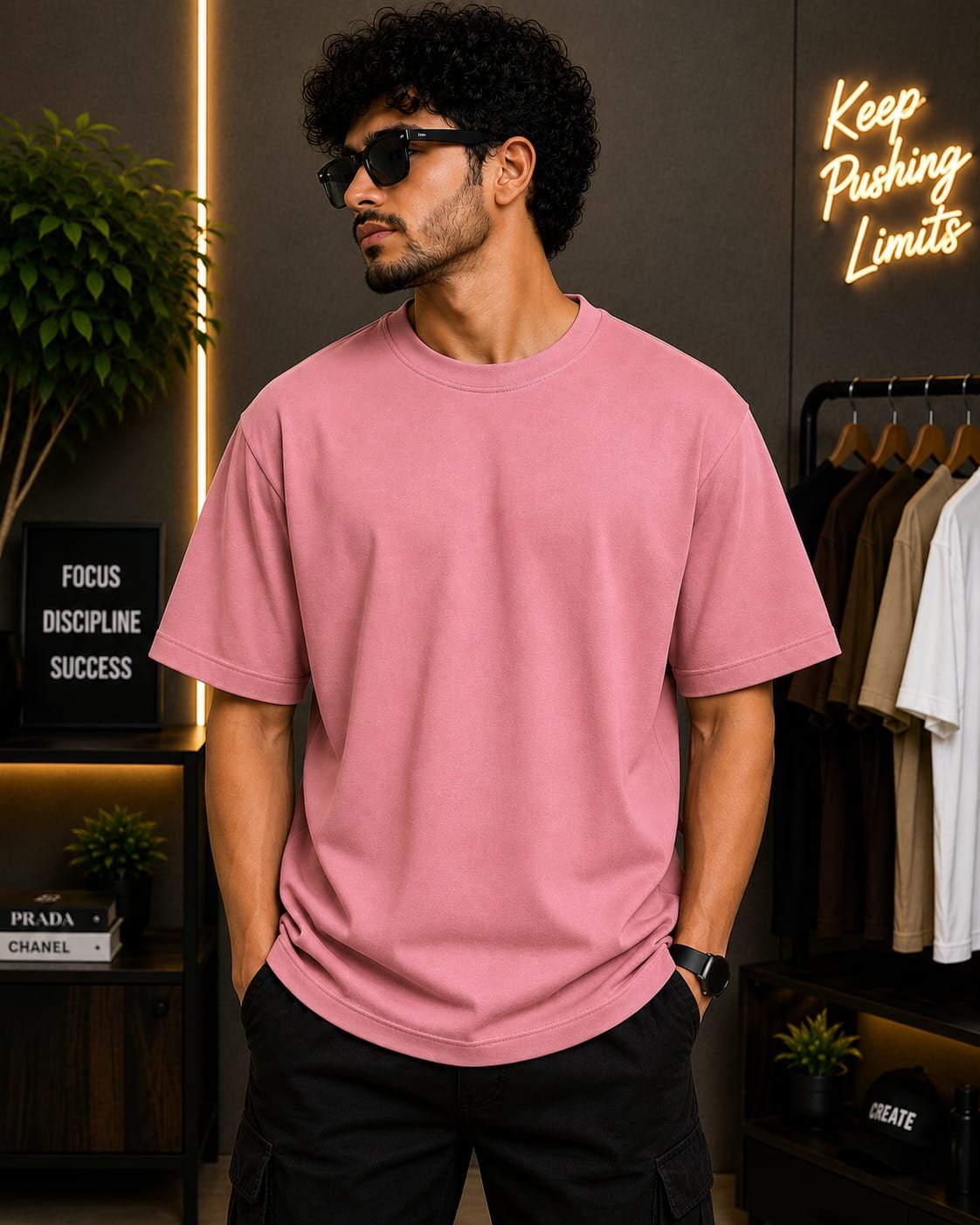 Oversized T-shirt (Rose Pink)