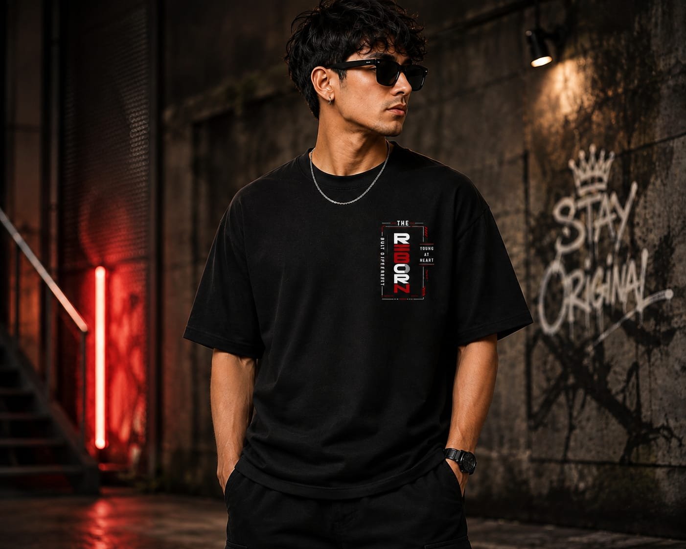 Urban Rebel Oversized T-Shirt (BLACK)