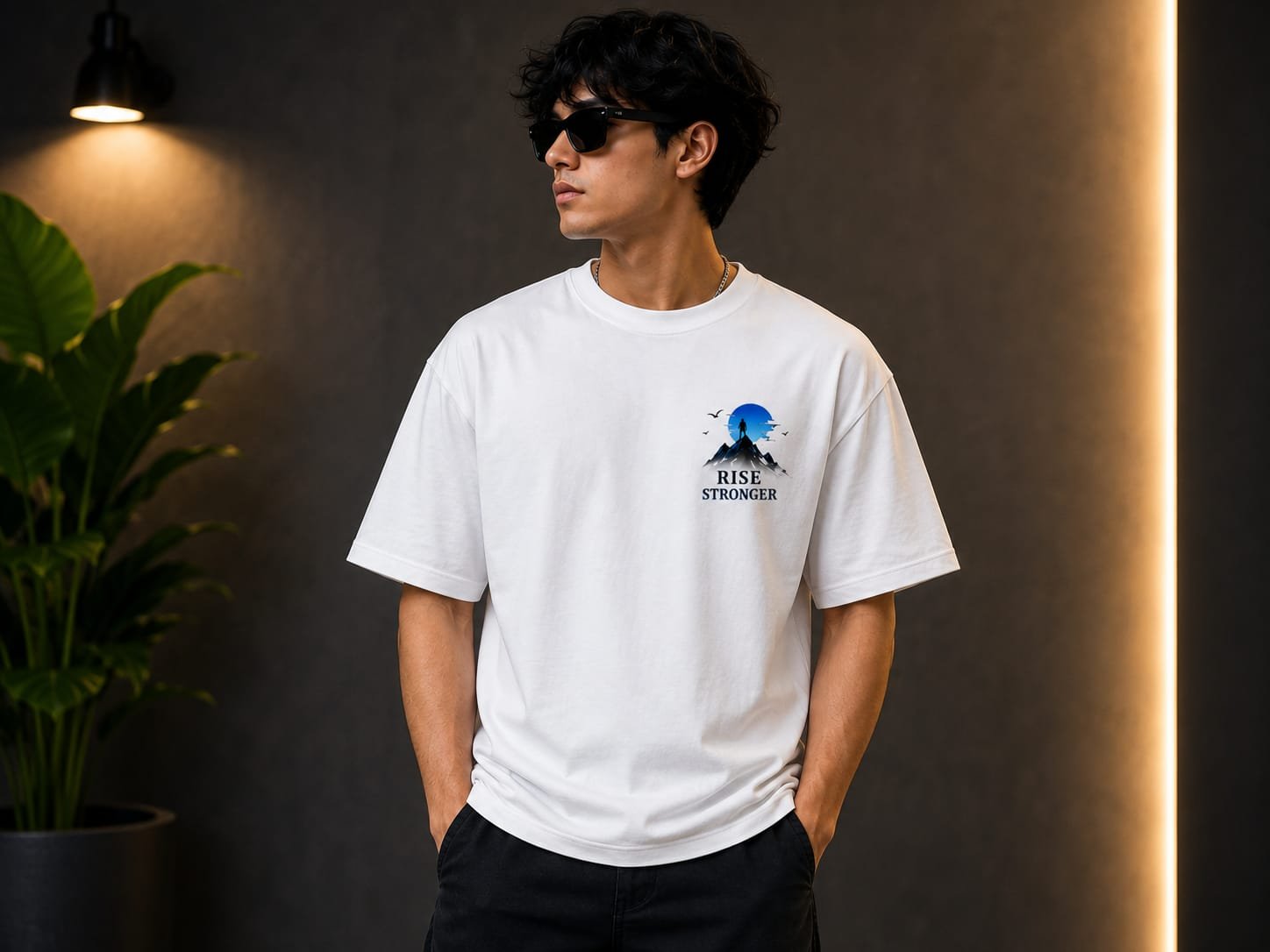 Rise Stronger – Premium Oversized T-Shirt (white)