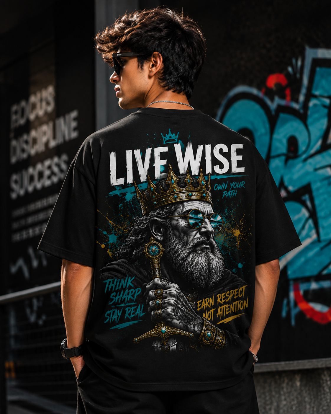 LIVEWISE Oversize T-shirt (Black)