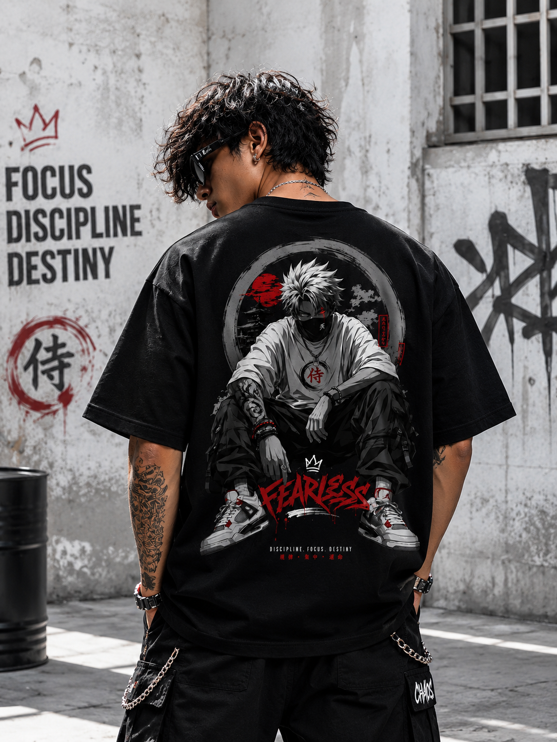 FEARLESS STREETWEAR Oversized T-Shirt (Black)